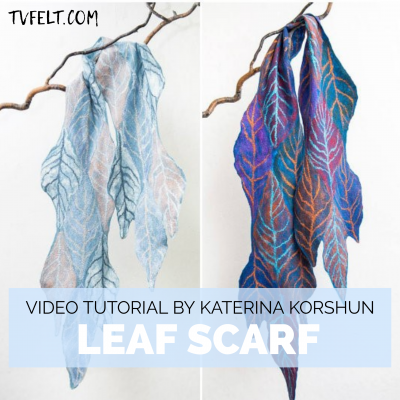 Leaf scarf online video tutorial by Katerina Korshun